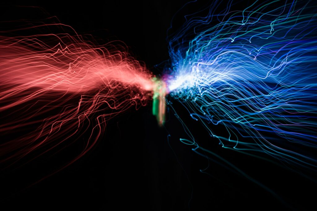 Synergistic Interaction of Big Data with Cloud Computing abstract background. Light wave of energy